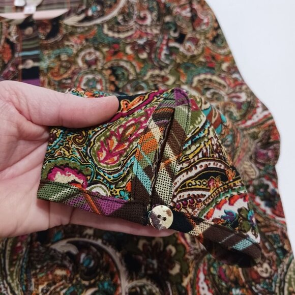 Fig and Flower Paisley Plaid Tunic Size Large Bohemian Boho - Picture 11 of 15